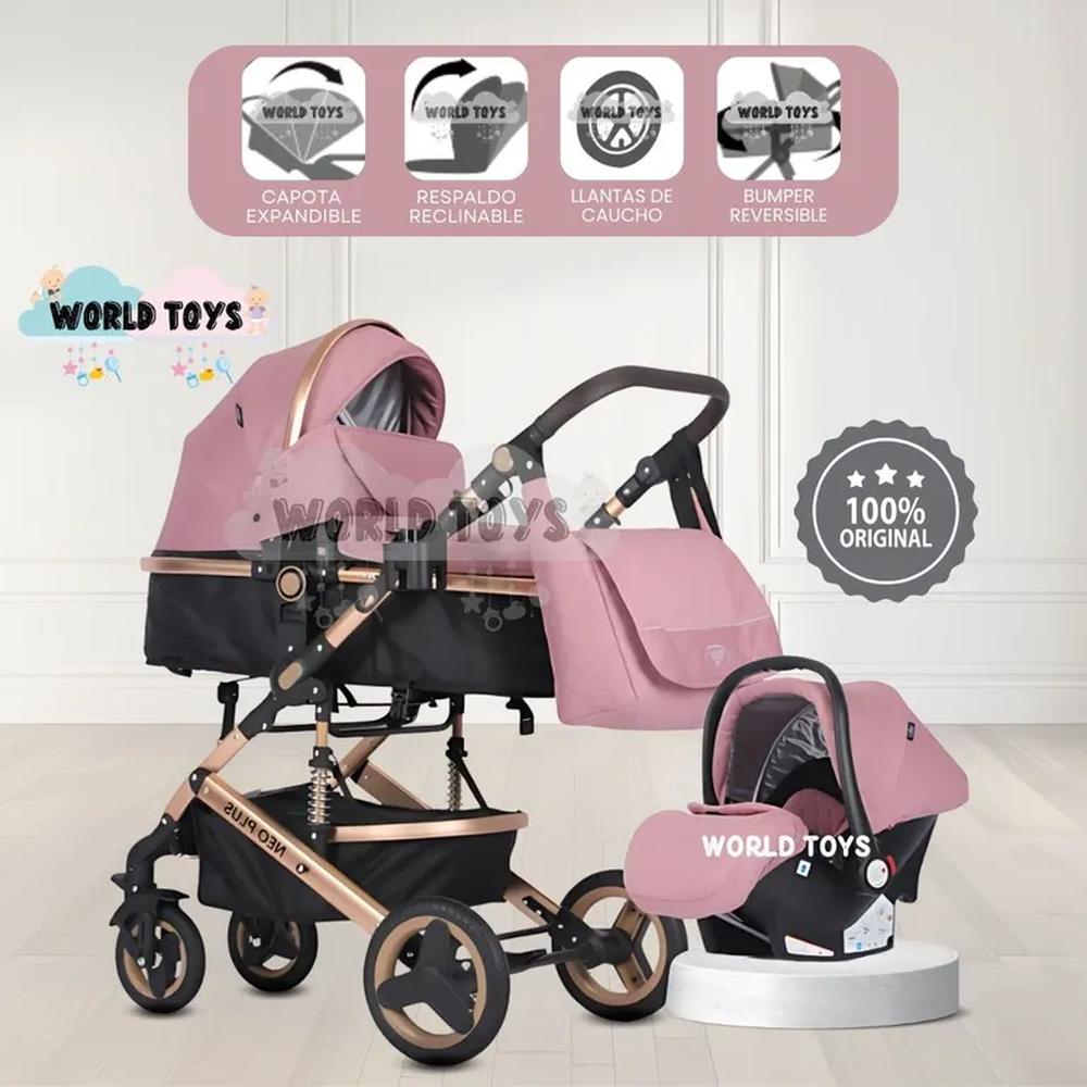 Coche Moisés 4 en 1 GRAND LUMIERE con Portabebé Pink