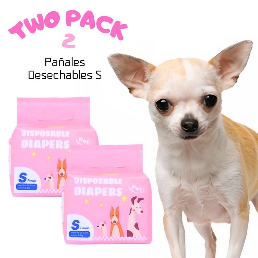 TWO-PACK 02 Pañales Desechables para Mascotas Hembra S