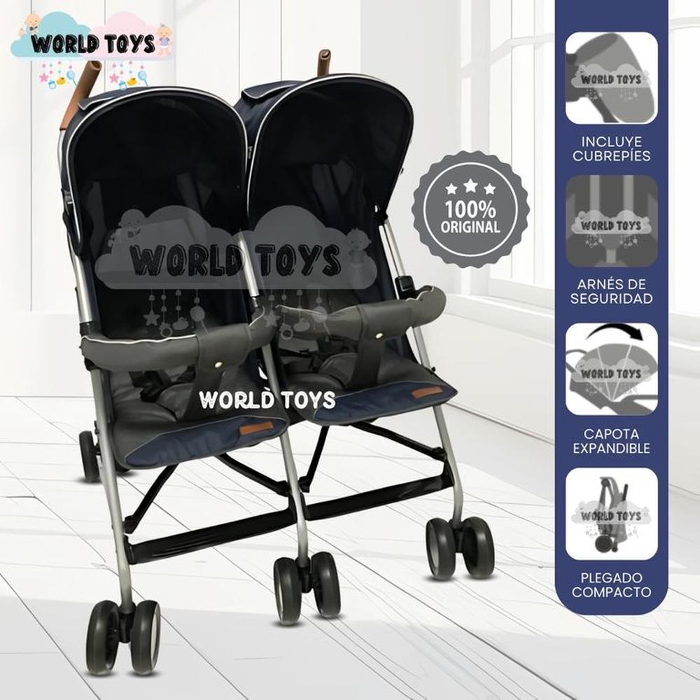 Coche Cuna Bastón Mellicero EBABY GOLD Blue