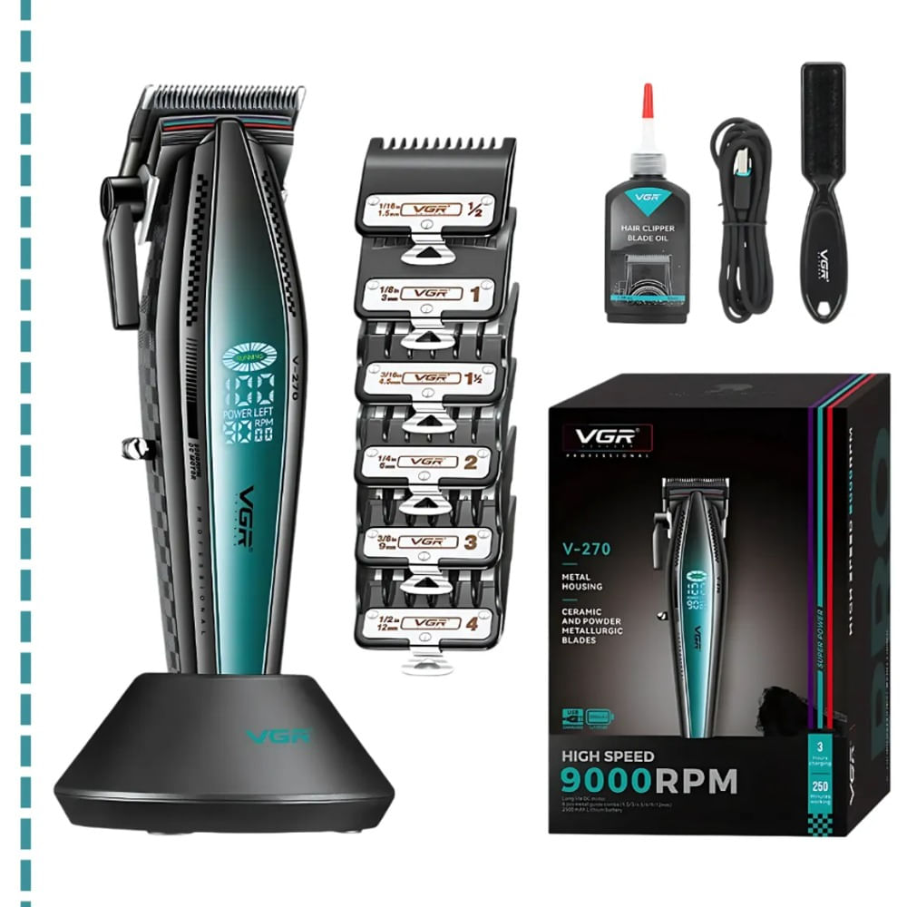 Máquina Cortadora De Cabello Vgr V-270 Metal9000rpm Verde