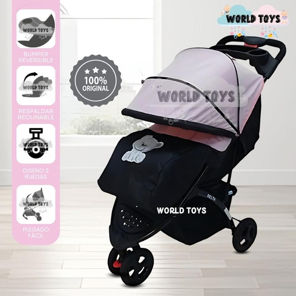 Coche Cuna Deportivo 3 ruedas DELTA SPORT Pink