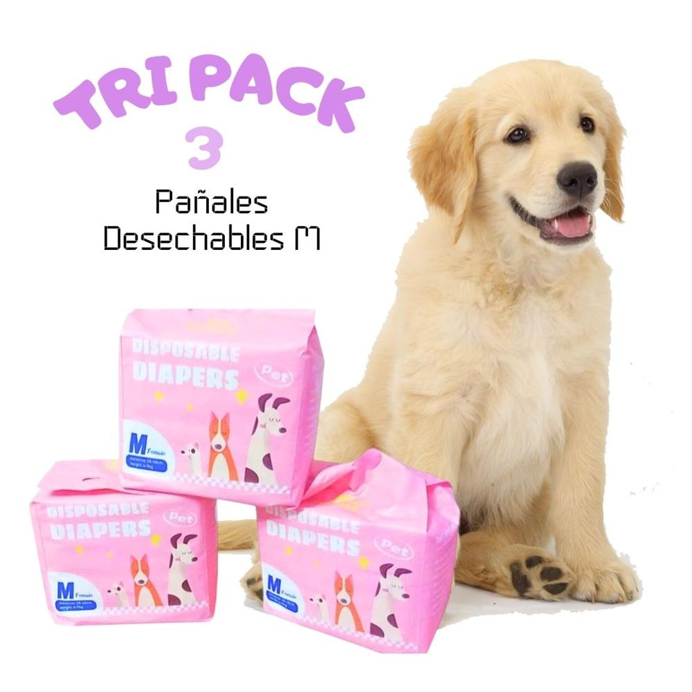 TRIPACK 03 Pañales Desechables para Mascotas Hembra M