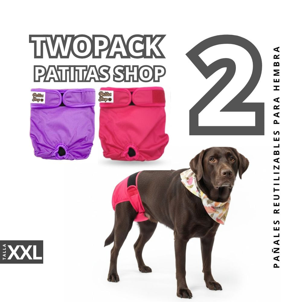 TWOPACK 02 Pañales Reutilizables Ecológicos PATITAS SHOP para ORINE Hembra XXL