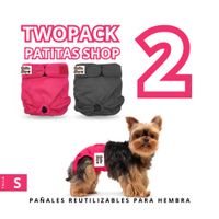 TWOPACK 02 Pañales Reutilizables Ecológicos PATITAS SHOP de TELA para CELO Hembra S
