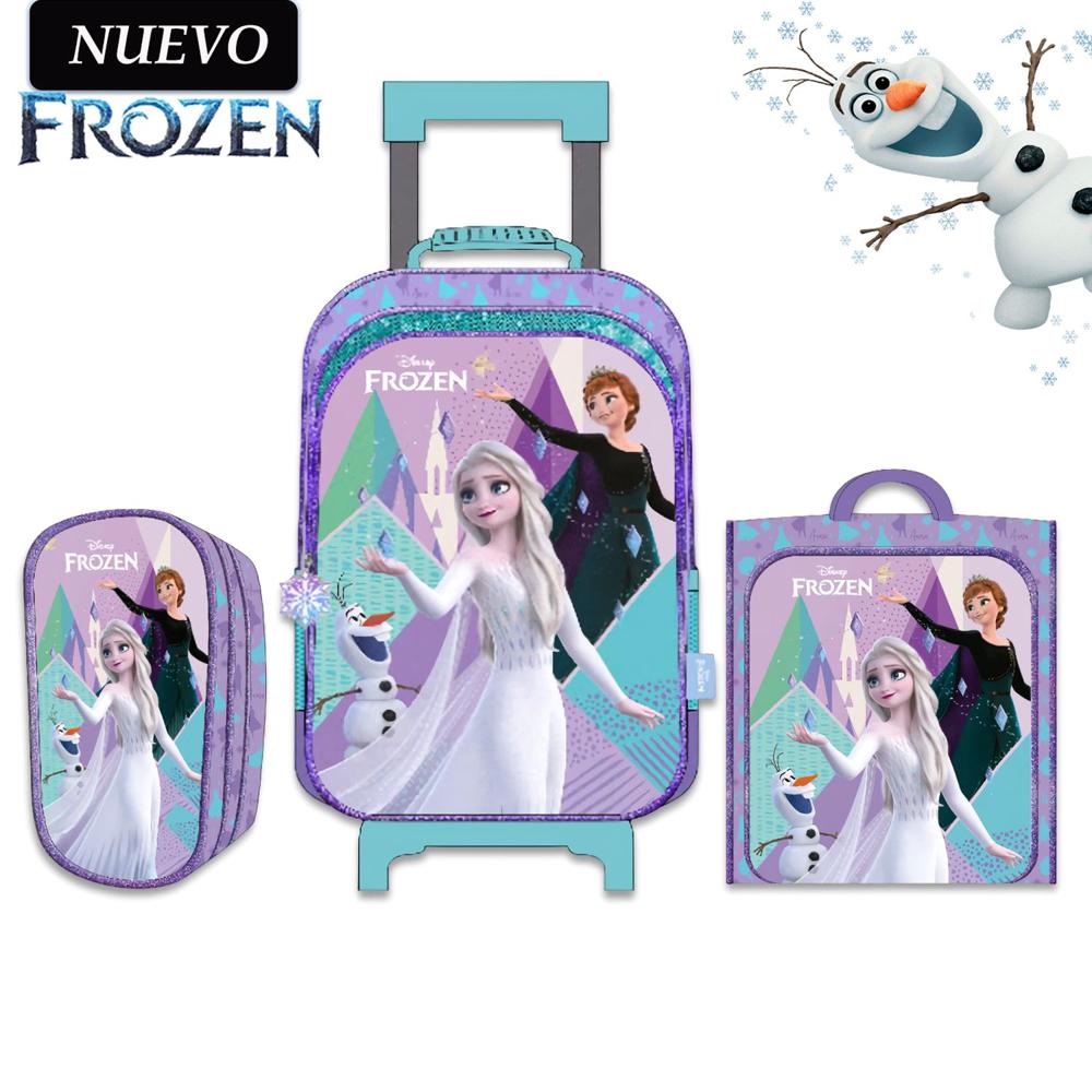 Set de Mochila con Ruedas Oficio Lonchera y Cartuchera Frozen FRZ-16-163