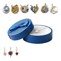 Cofre Joyero Azul y Juego de Collares para Parejas San Valentín Aniversario