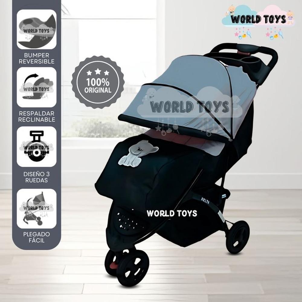 Coche Cuna Deportivo 3 ruedas DELTA SPORT Gray