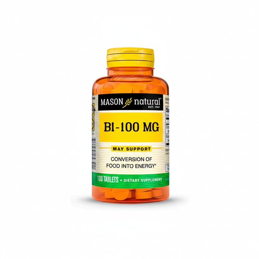 Vitamina B1 en Tabletas 100 mg x 100 u - Mason Natural