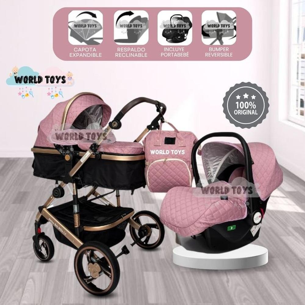 Coche Moisés de lujo 3 en 1 LMILANE Pink