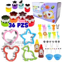 Set de 36 Piezas de Moldes Cortadores de Sándwich para Niños Loncheras Divertidas