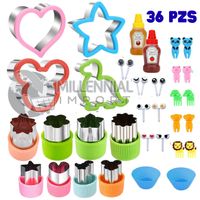Pack de Moldes Cortadores de Sándwich para Niños Loncheras Divertidas 36 Piezas