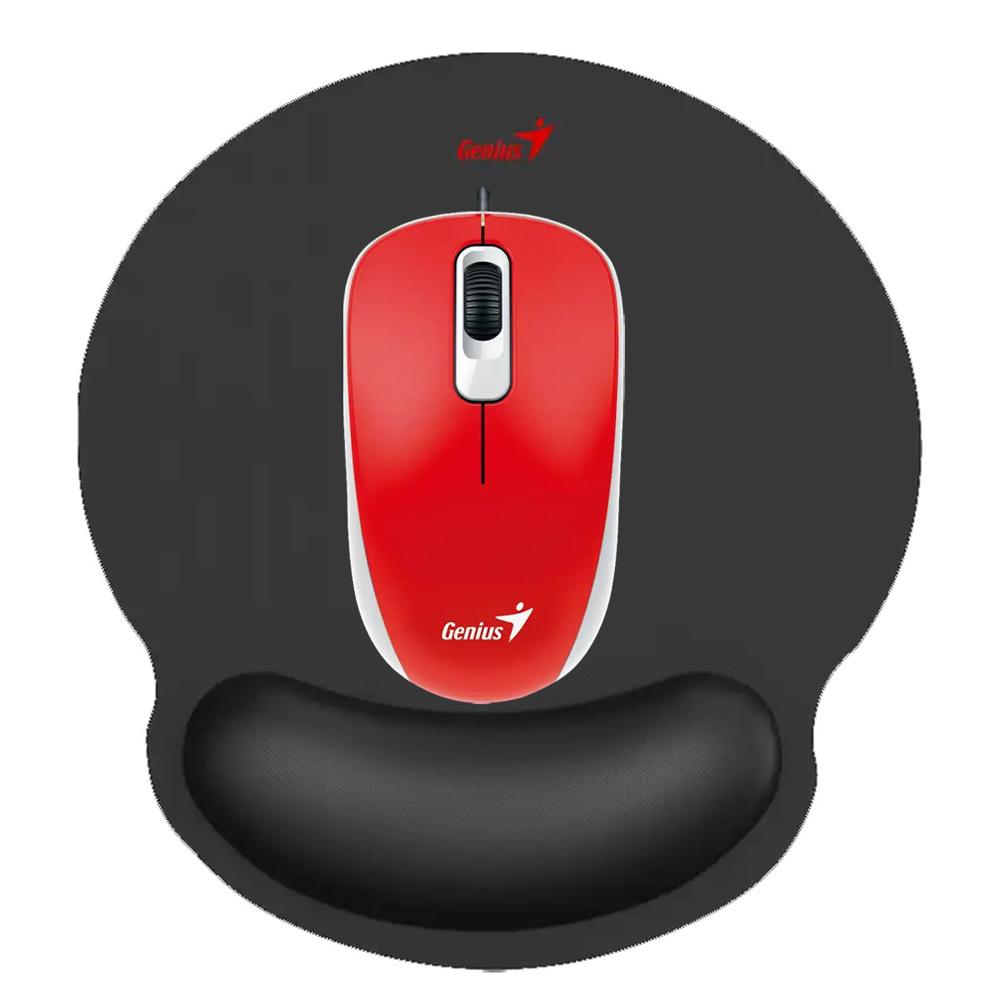COMBO GENIUS MOUSE DX 110 ROJO Y PAD MOUSE G WMP 100 C ON DESCANSADOR
