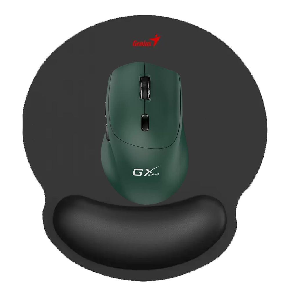 COMBO GENIUS MOUSE M8100 VERDE Y PAD MOUSE G-WMP 100 CON DESCANSADOR