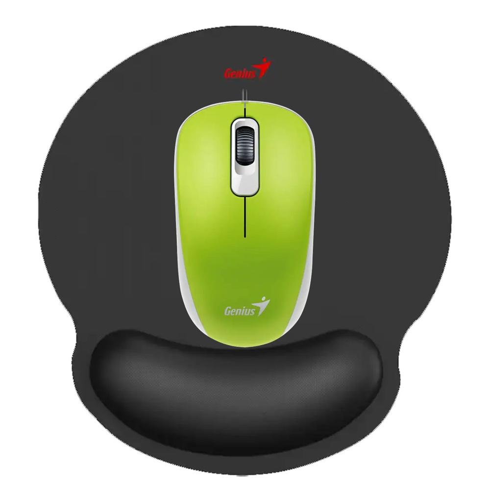 COMBO GENIUS MOUSE DX 110 VERDE Y PAD MOUSE G WMP 100 C ON DESCANSADOR