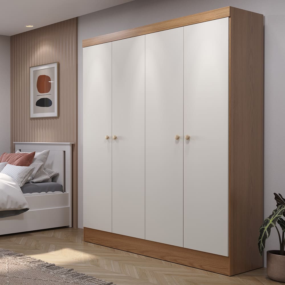 Ropero 4 Puertas Batientes Bilbao Crema Suave