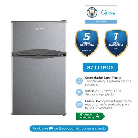 Frigobar Midea MRTD04A4NPAA 2 Puertas 87 Lts Silver.