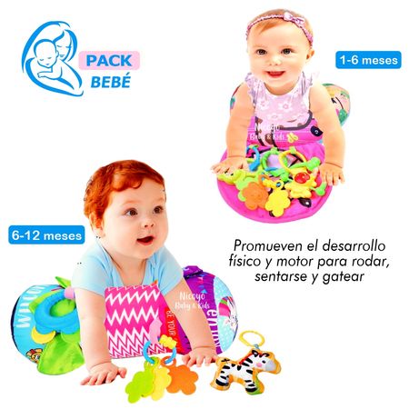 Pack Niña - Cojín y Rodillo para la Estimulación Tummy Time