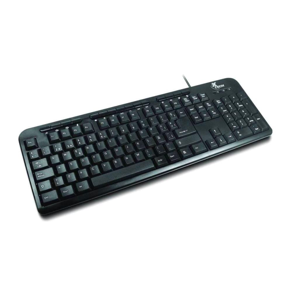 Teclado multimedia Xtech - Wired - USB - Español - Negro