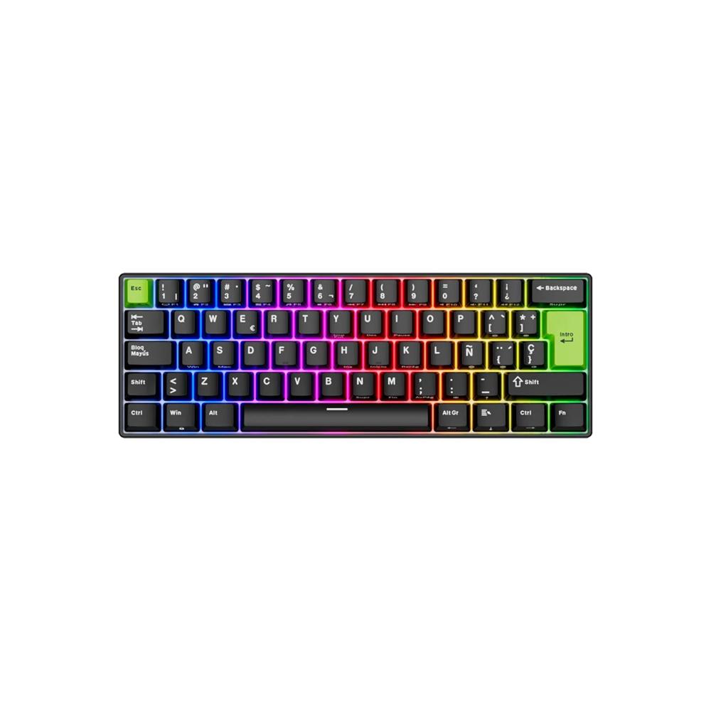 Teclado Gamer Royal Kludge Rk C61 Cableado Español Black Green Mint Magnetic Switch