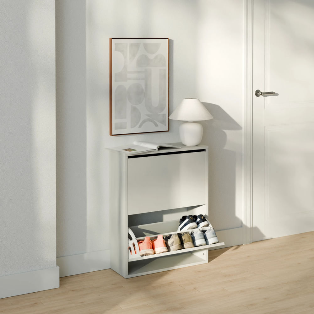 Zapatera con Corte para Zócalo Masiel 2 Puertas Gris RR MUEBLES