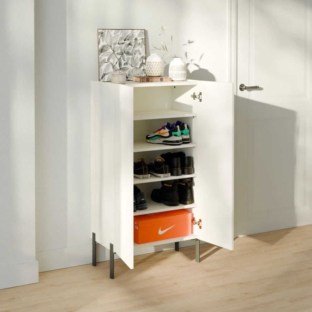 Zapatera Moderna Tayson 2 Puertas Blanco RR MUEBLES