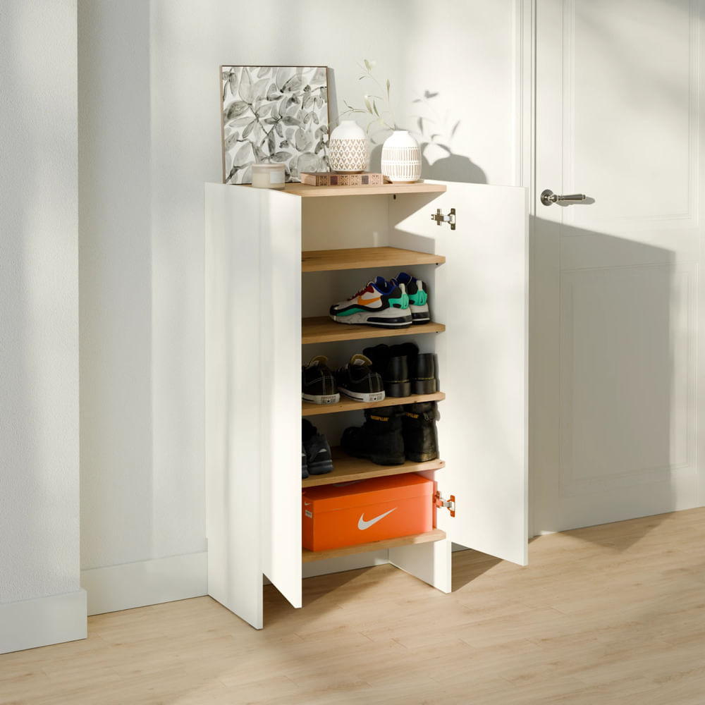 Zapatera con Corte para Zócalo Mía 2 Puertas BlancoDuna RR MUEBLES