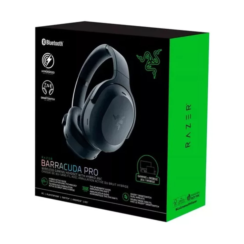 Audífono Razer Barracuda Pro 40H Wireless BT THX ANC SmartSwitch capacidad conexión Bluetooth