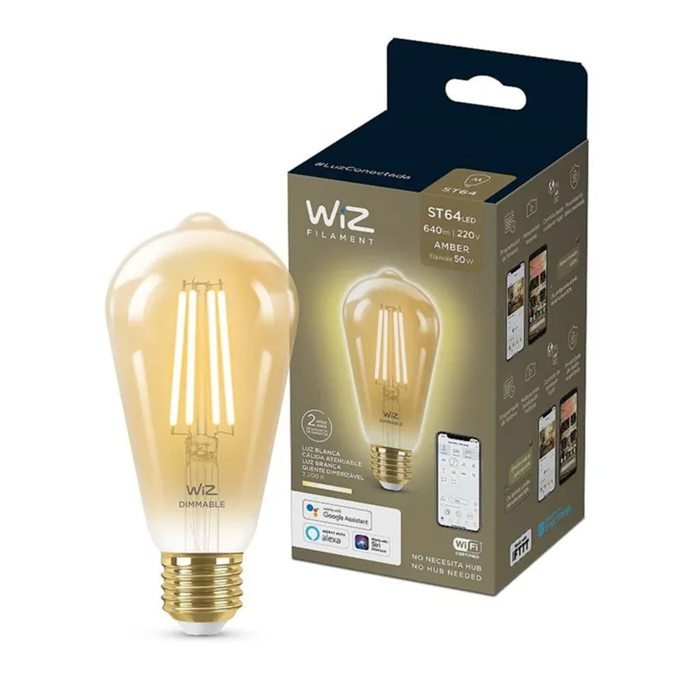 Bombilla WIZ Wi-Fi DIM/6.9W ST64 220V E27 6W Amb.