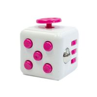 Cubo Relajante Antiestres Blanco y Boton Rosado FIDGET CUBE