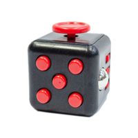 Cubo Relajante Antiestres Negro Con Botones Rojo FIDGET CUBE