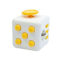 Cubo Relajante Blanco con Botones Amarillo FIDGET CUBE