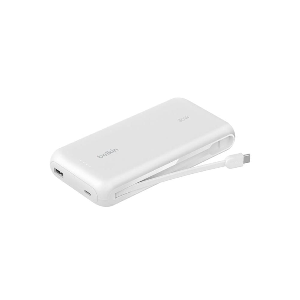 Power Bank Belkin Bpb024 20000Mah 30W Pd Con Cable Usb-C Integrado Blanco