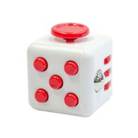 Cubo Relajante Antiestres Blanco Con Boton Rojo FIDGET CUBE