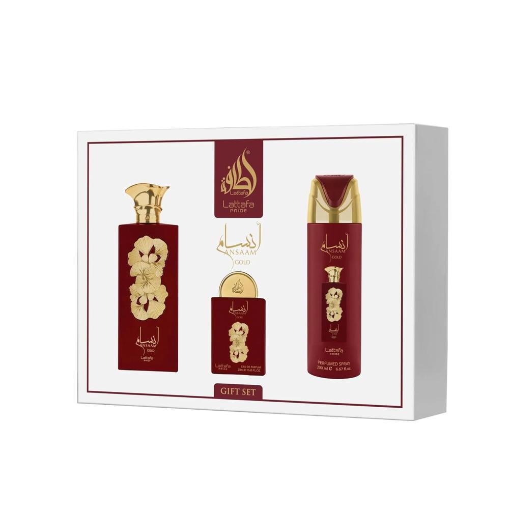 PERFUME LATTAFA PRIDE ANSAAM GOLD SET DE REGALO EDP UNISEX