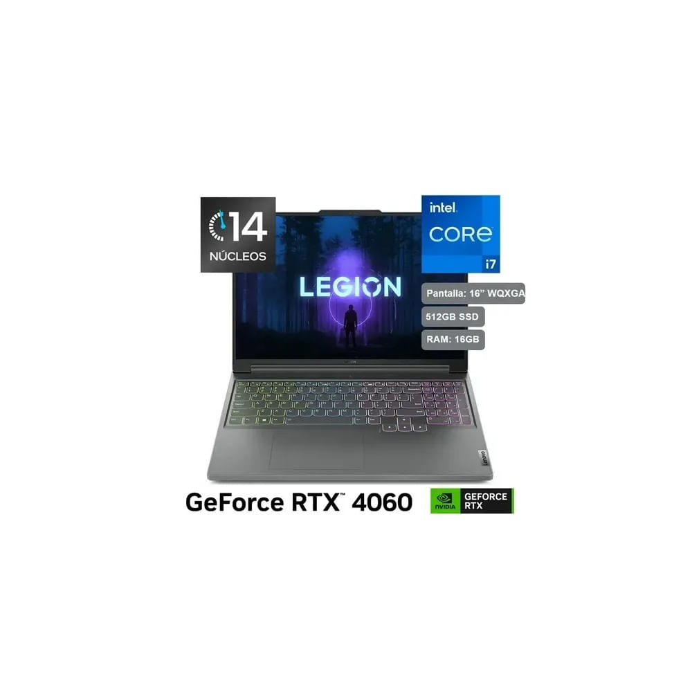 LENOVO LEGION SLIM 5 16IRH8 INTEL COREI7-13700H 16GB 512SSD 8GB VIDEO RTX 4060 16.0  WQXGA