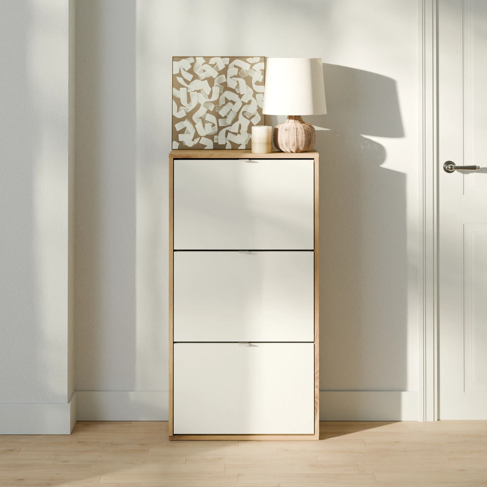 Zapatera con Corte para Zócalo Lucía 3 Puertas BlancoDuna RR MUEBLES