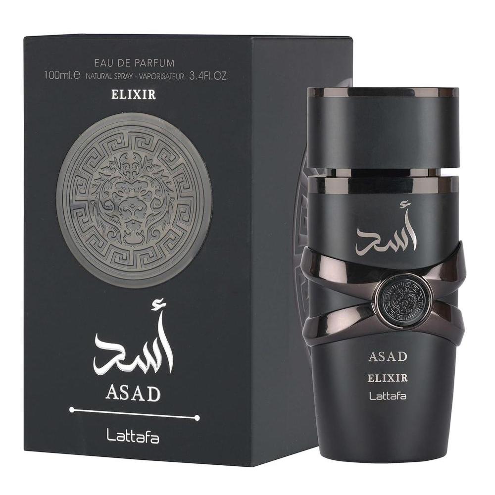 Lattafa Asad Elixir EDP, aroma cálido y picante para hombre