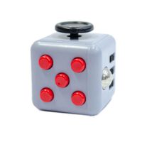 Cubo Relajante Antiestres Gris Con Botones Rojo FIDGET CUBE