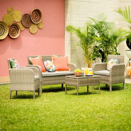 Juego de Sala de Terraza Macorís Beige 4 Personas Orange