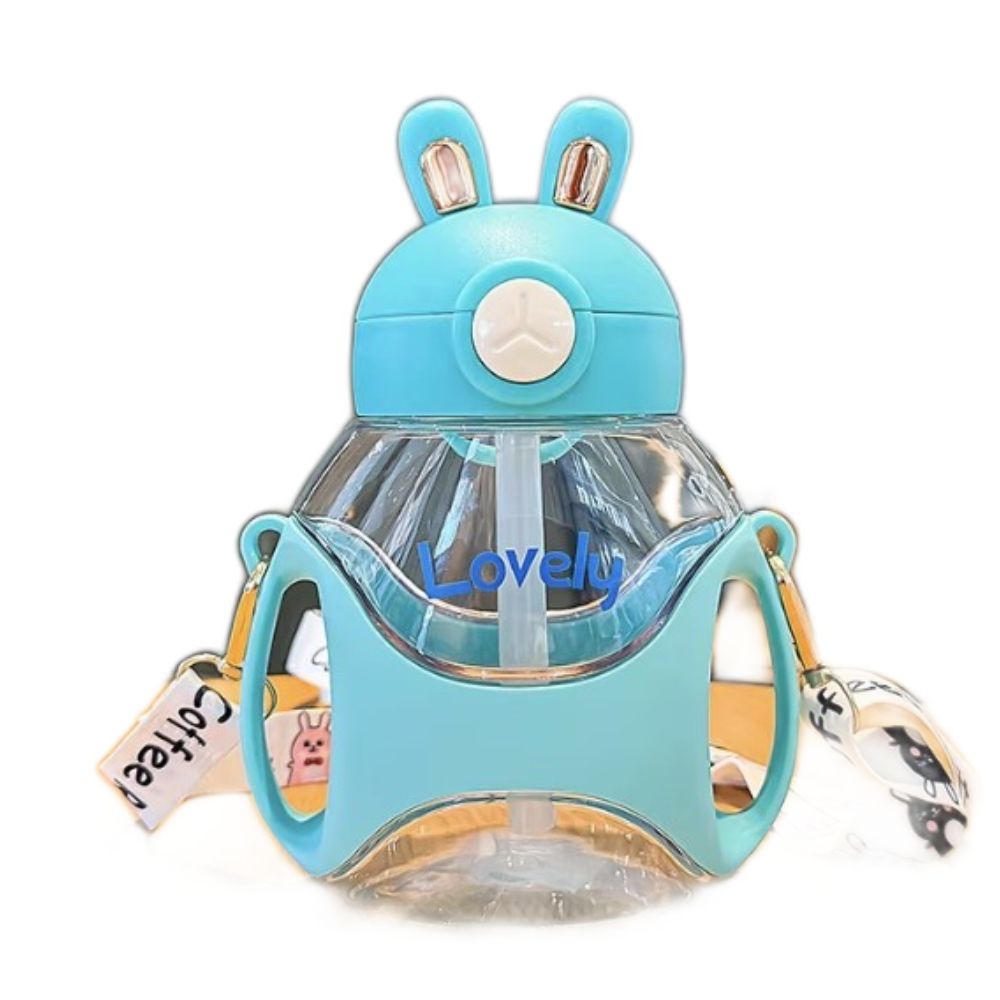 Tomatodo Infantil con Asas y Sorbete Diseño Conejo 480 ml - Libre de BPA verde Jade