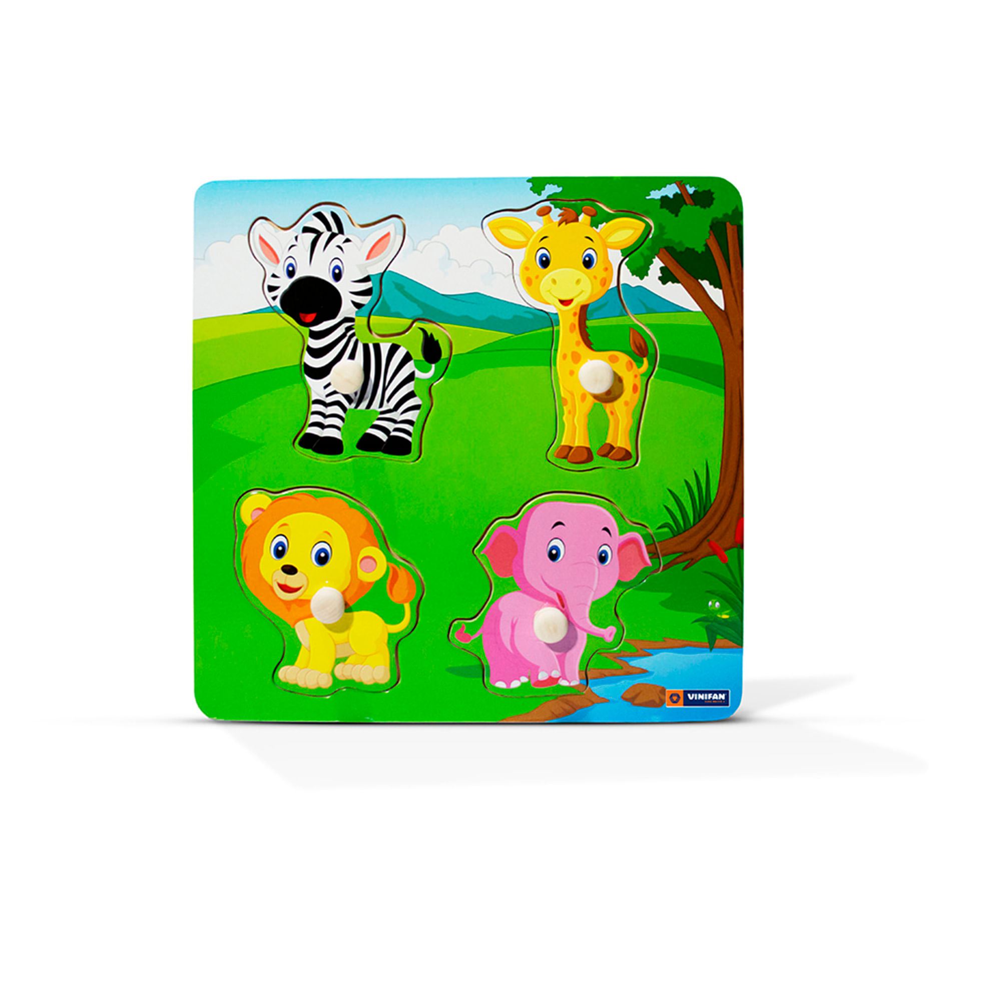 Rompecabezas de Encaje Mini Safari con Pin VINIFAN 4 Piezas