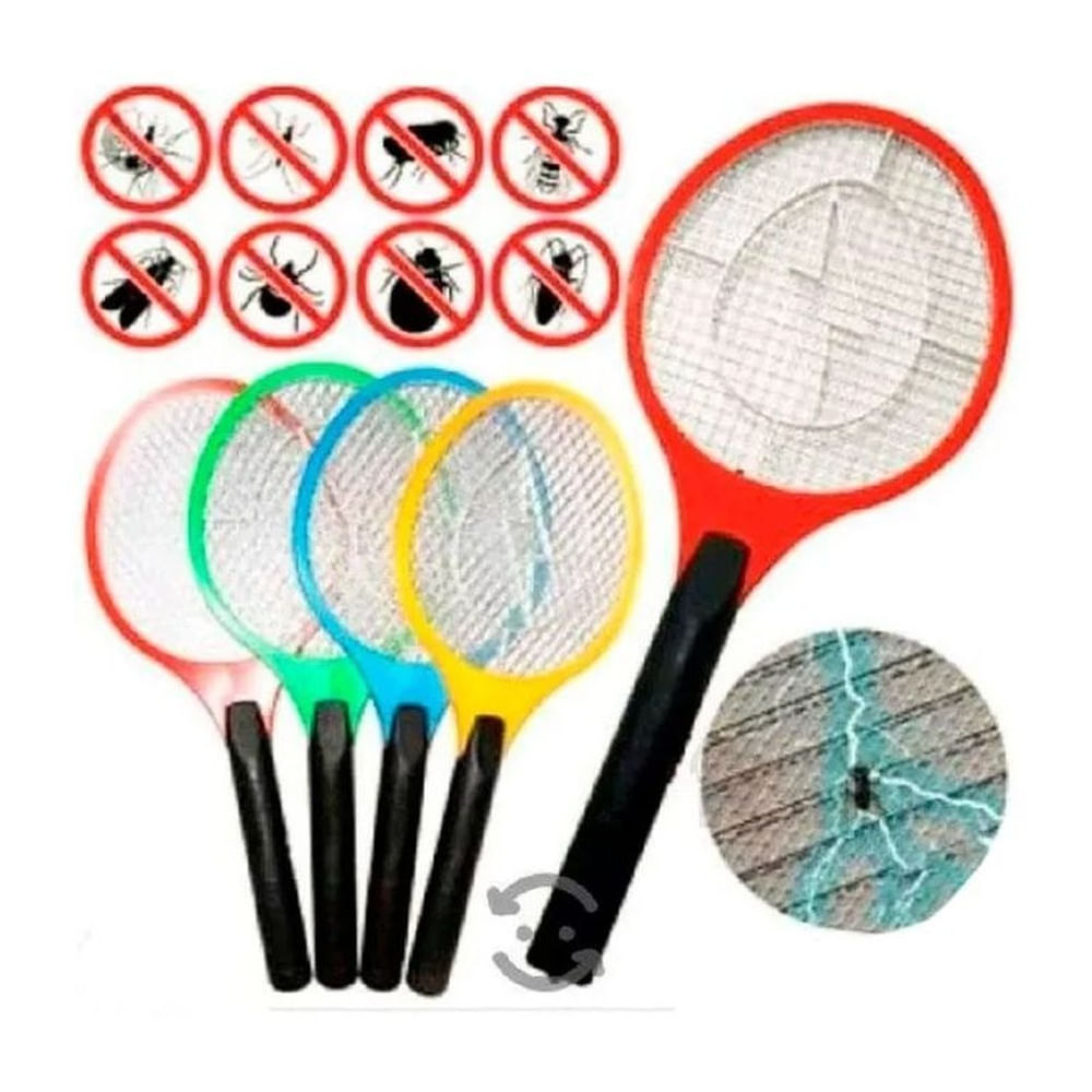 Pack x3 Raquetas Matamoscas Eléctrica Exterminador de Mosquitos Multicolor