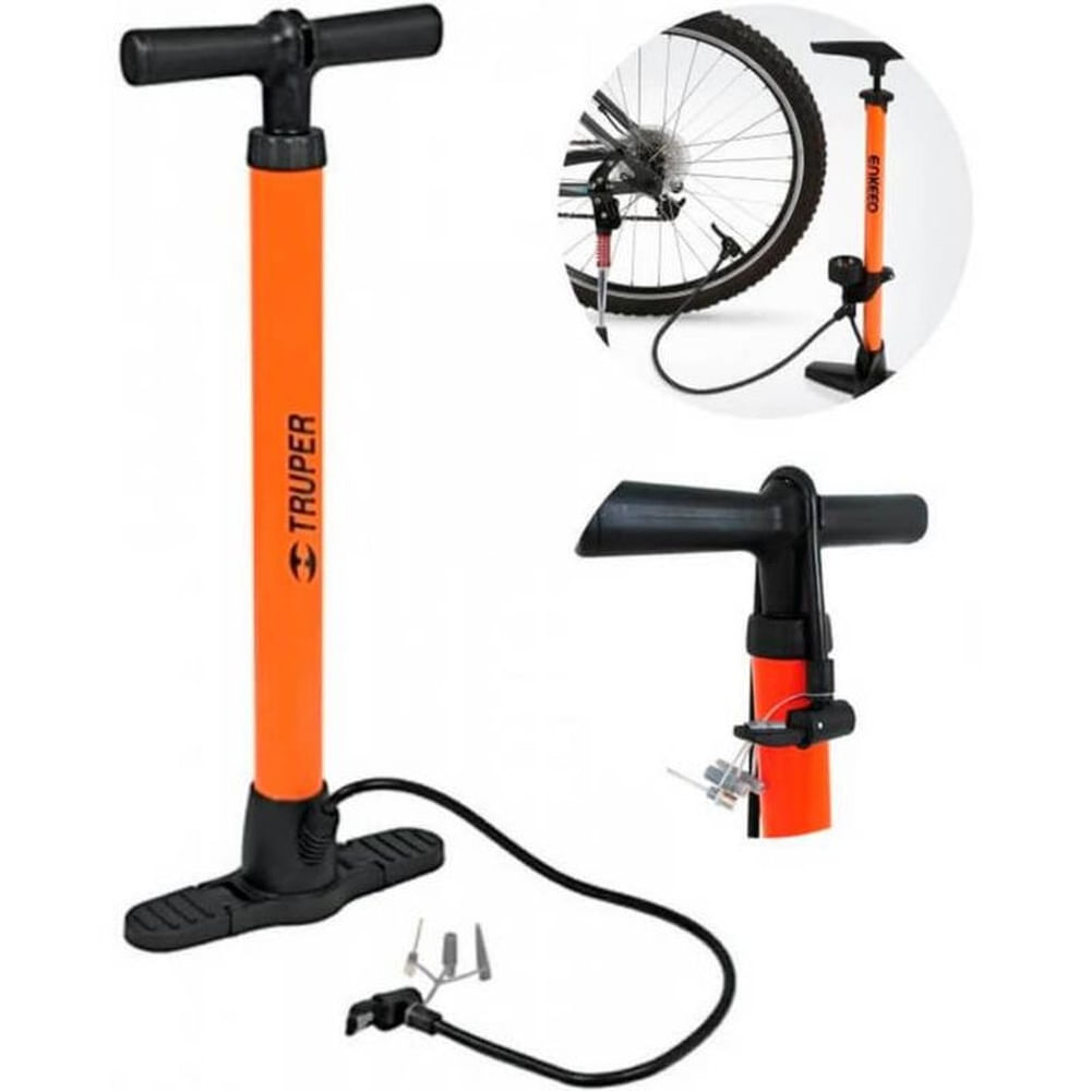 Inflador Bomba Aire Para Llanta Bicicletas Pelotas Inflables Multicolor