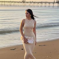 Vestido Hilo Translucido M.Cero 359-26 Color Beige