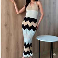 Vestido Mujer Aloja Maxi 359-28 Color Beige