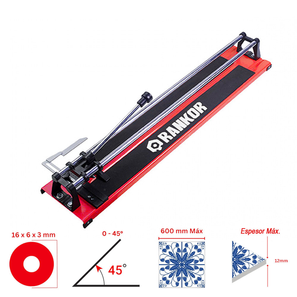 Cortadora de Cerámicas Mayólica Porcelanato Industrial Rankor RTC60001 Máx 600mm