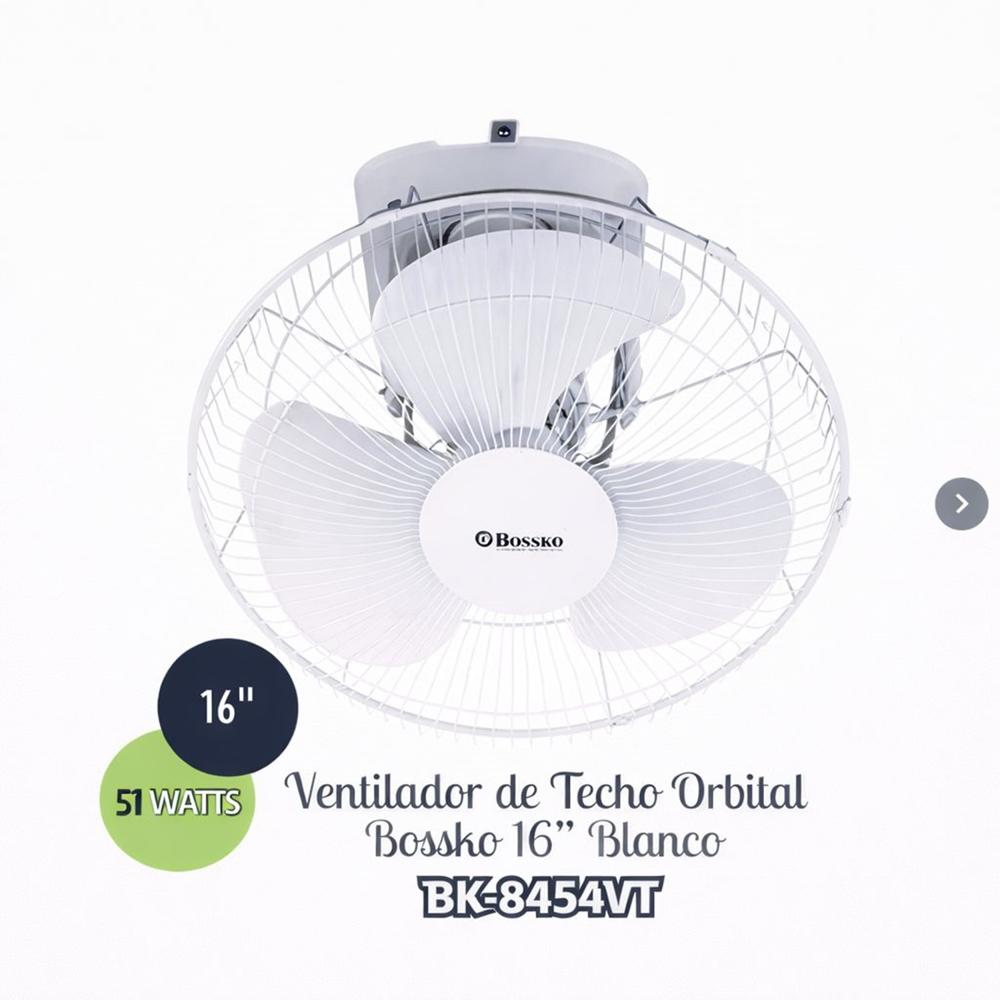 Ventilador de Techo Bossko 16 Orbital Blanco  Modelo BK8454VT