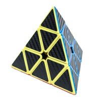 Pyraminx Meilong Fondo Multicolor Con Stickers Fibra Carbono Negro MOFANGJIAOSHI