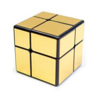 cubo Mirror 2x2 Fondo Negro Con Stickers Dorados QIYI