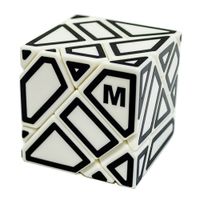 cubo 3x3 Ghost Fondo Blanco Con Stickers Negros NINJA